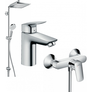 Набор смесителей Hansgrohe EcoSmart для душа Logis 100/Crometta Reno (71104+7160+27289000) 20200014