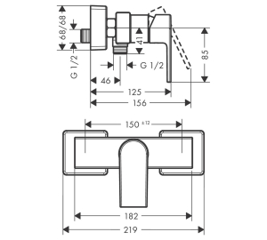 Смеситель для душа Hansgrohe Vernis Shape 71650000 хром