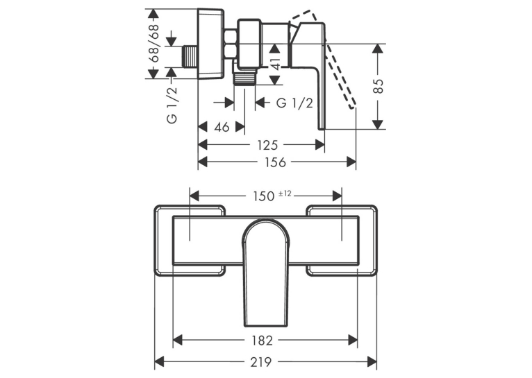 Змішувач для душу Hansgrohe Vernis Shape 71650000 хром