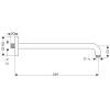 Кронштейн для верхнего душа Hansgrohe 389 мм Brushed Bronze 27413140