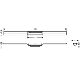 Верхняя часть Hansgrohe "RainDrain Flex" для канала 1000 мм Brushed Stainless Steel 56046800