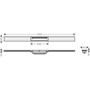 Верхняя часть Hansgrohe "RainDrain Flex" для канала 1000 мм Brushed Stainless Steel 56046800