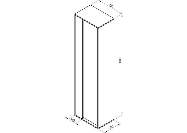 Пенал Ravak Step SB-430 Білий/Дуб X000001419