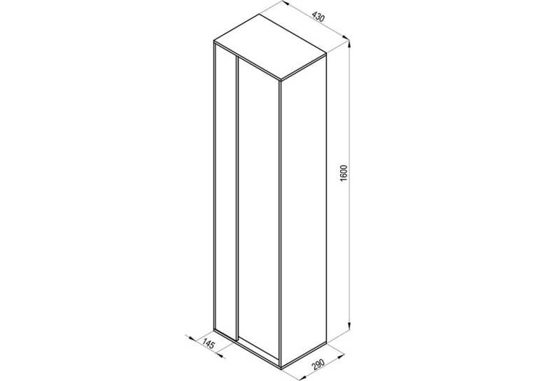 Пенал Ravak Step SB-430 Білий/Дуб X000001419