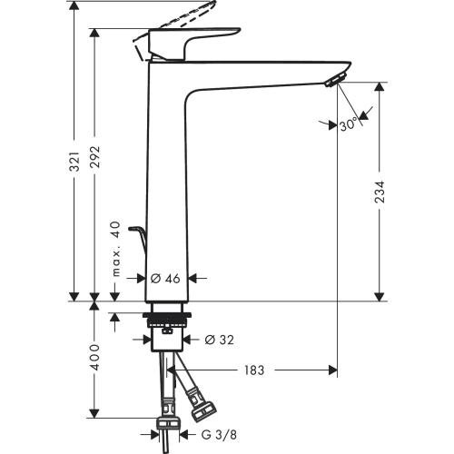 Смеситель для раковины Hansgrohe Talis E 240 Matt White 71716700