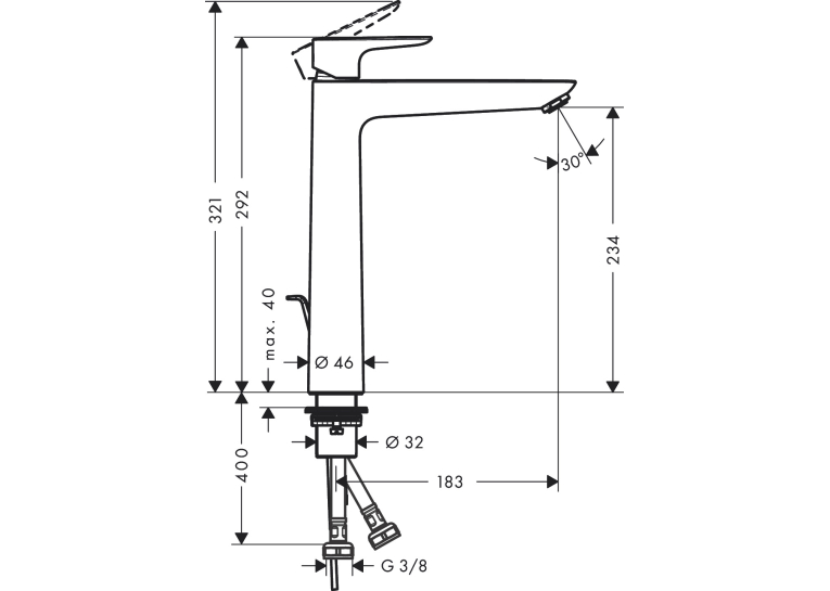 Змішувач для раковини Hansgrohe Talis E 240 Matt White 71716700
