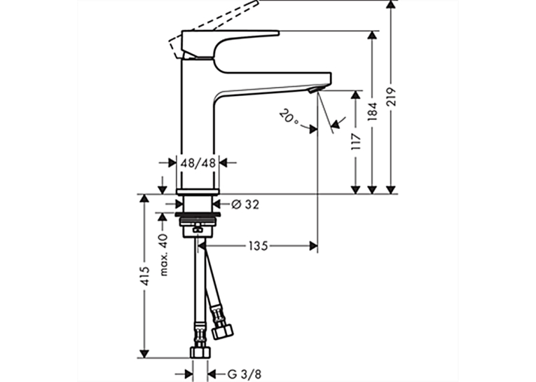 Смеситель для раковины Hansgrohe Metropol Brushed Bronze 32507140