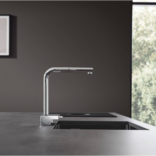 Змішувач для кухні Hansgrohe Aquno Select M81 з висувним душем, хром 73830000
