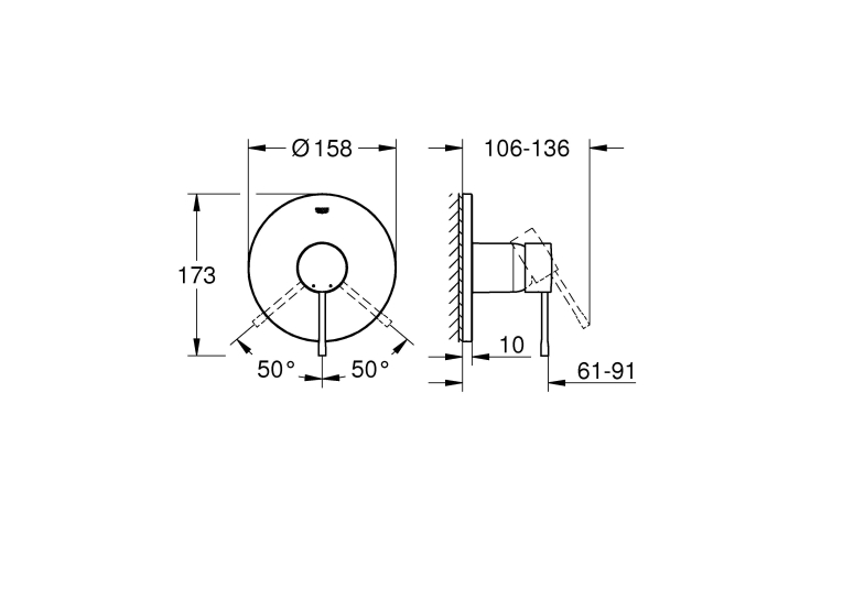 Змішувач для душу Grohe Essence 24057AL1 Графіт матовий