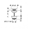 Донний клапан для умивальника Hansgrohe Push-open Brushed Bronze 50100140