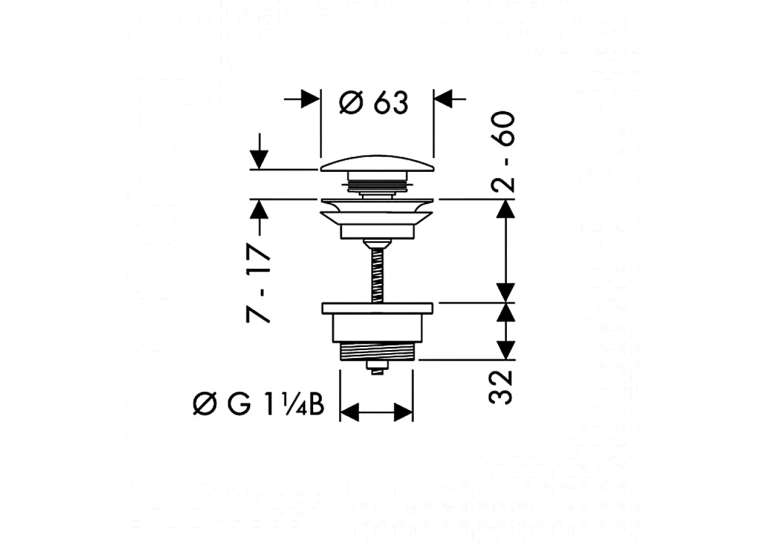 Донний клапан для умивальника Hansgrohe Push-open Brushed Bronze 50100140