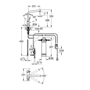 Комплект зі змішувачем для кухні GROHE Blue Minta New Pure 31345002