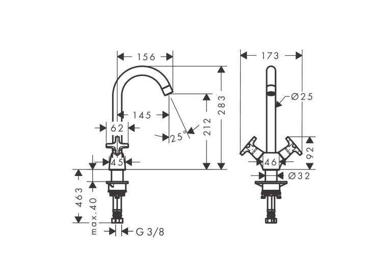 Смеситель для кухни Hansgrohe Logis Classic 71285000