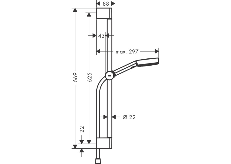 Душовий набір Hansgrohe Pulsify Select Relaxation 105 3jet 65 см EcoSmart Chrome 24161000 (Пошкоджене пакування)