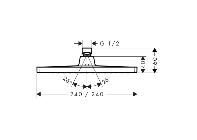 Верхній душ Hansgrohe Crometta E 26726000