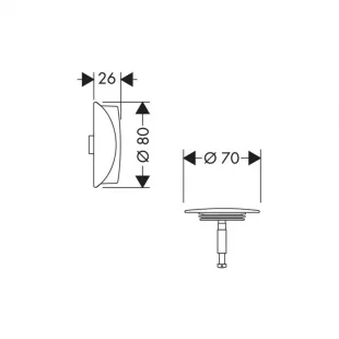 Внешняя часть сифона для ванны Hansgrohe Flexaplus Matt White 58185700