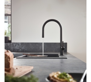 Змішувач Hansgrohe Talis M54 для кухонного миття з висувним душем Sbox Matt Black 72803670