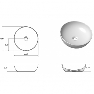 Умивальник Ravak Uni 400 B Slim GPXRC00047