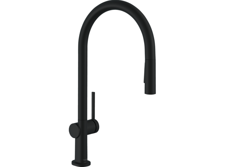 Змішувач Hansgrohe Talis M54 для кухонного миття з висувним душем, чорний матовий 72800670