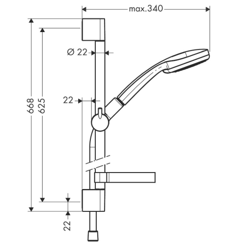 Душевой набор Hansgrohe Croma 100 Vario 27772000
