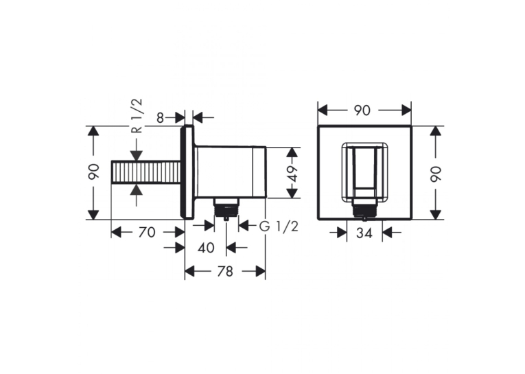 Шланговое подсоединение Hansgrohe Fixfit Porter Square, 26486000