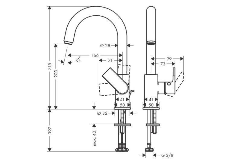 Змішувач для раковини Hansgrohe Vernis Shape 71564000 хром