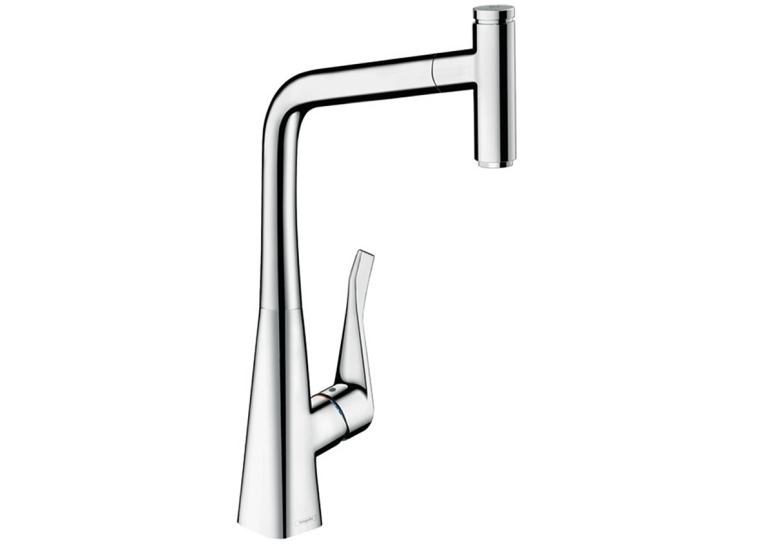 Смеситель для кухни Hansgrohe Metris Select M71 с выдвижным изливом Sbox 73803000