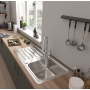 Кухонная мойка Hansgrohe S4113-F400 на столешницу 975х505 с сифоном automatic 43338800