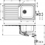 Кухонна мийка Hansgrohe S4113-F400 на стільницю 975х505 із сифоном automatic 43338800