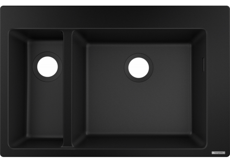 Кухонна мийка Hansgrohe S510-F635 770х510 на дві чаші 180/450 Graphiteblack 43315170