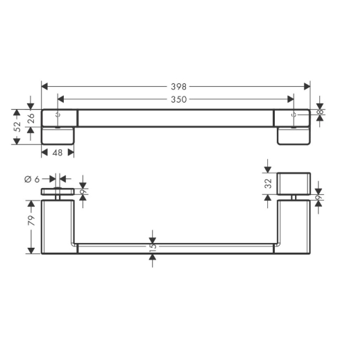 Ручка для дверей у душову Hansgrohe AddStoris 41759670 чорний матовий (Пошкоджене пакування)