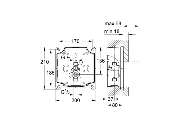 Комплект монтажу для панелей змиву Tectron GROHE Rapido UMB 38787000