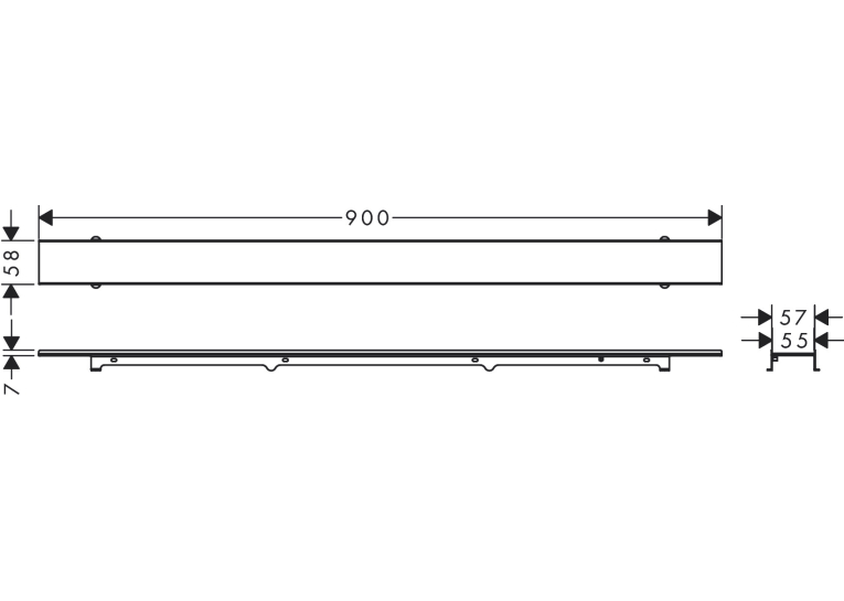 Верхня частина Hansgrohe "RainDrain Rock" під плитку для каналу 800 мм. 56031000