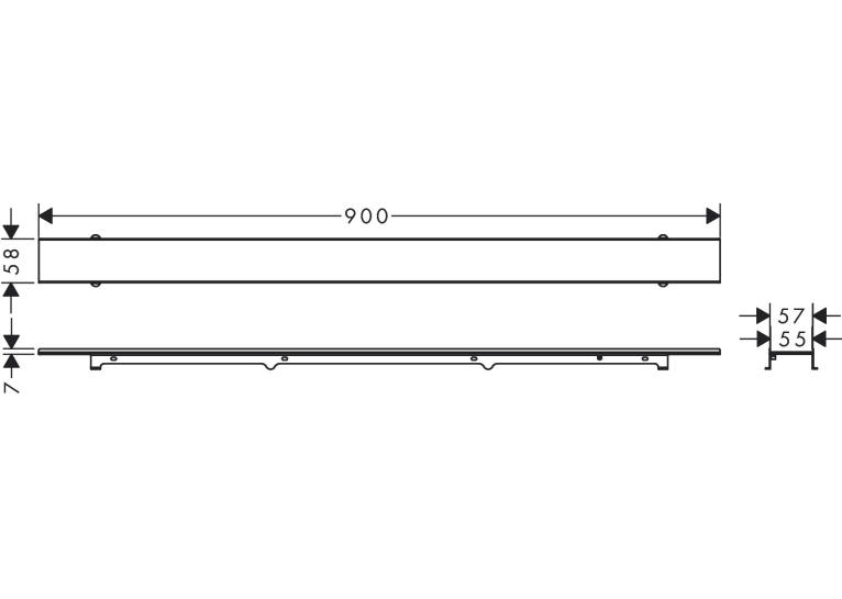 Верхня частина Hansgrohe "RainDrain Rock" під плитку для каналу 800 мм. 56031000