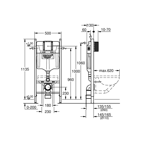 Інсталяційна система Grohe Rapid SL 388400WG1