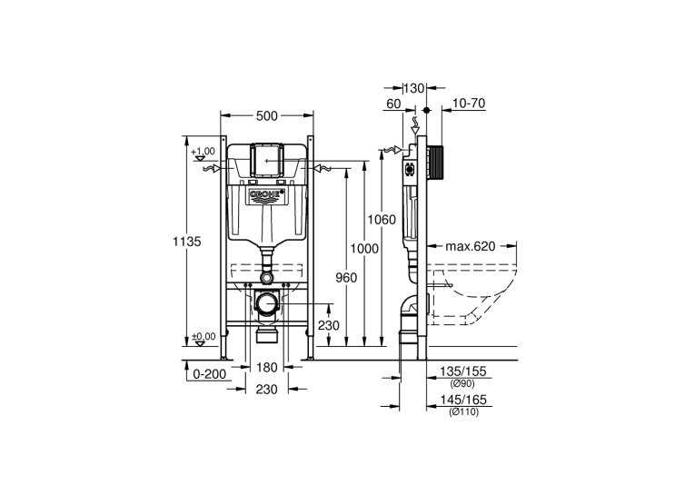 Інсталяційна система Grohe Rapid SL 388400WG