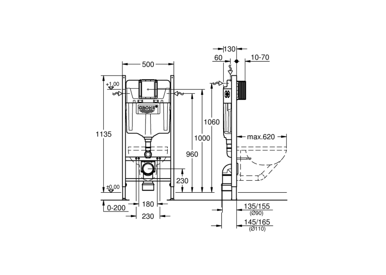 Інсталяційна система Grohe Rapid SL 388400WG1