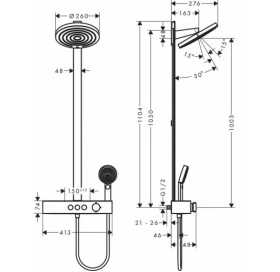 Душевая система Hansgrohe Pulsify Showerpipe 260 2jet с термостатом 24240000 хром