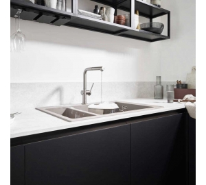 Змішувач Hansgrohe Talis M54 для кухонного миття з висувним душем Stainless Steel 72809800