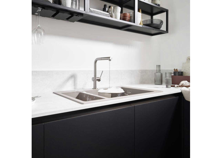 Змішувач Hansgrohe Talis M54 для кухонного миття з висувним душем Stainless Steel 72809800