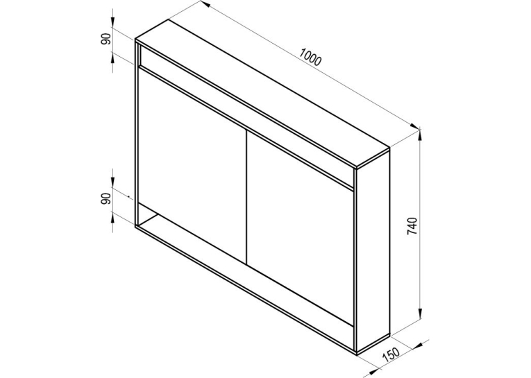  Дзеркало Ravak Step 1000 Білий X000001421