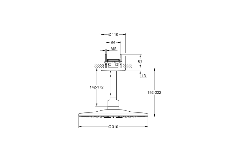 Верхній душ Grohe Rainshower 310 SmartActive 26477000