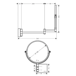 Зеркало косметическое Hansgrohe AddStoris 41791000 хром