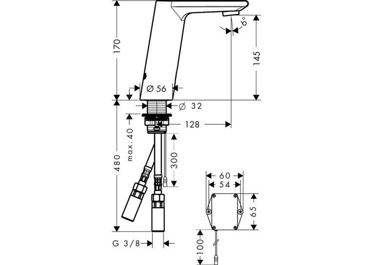 Електронний змішувач для раковини Hansgrohe Metris S 31100000