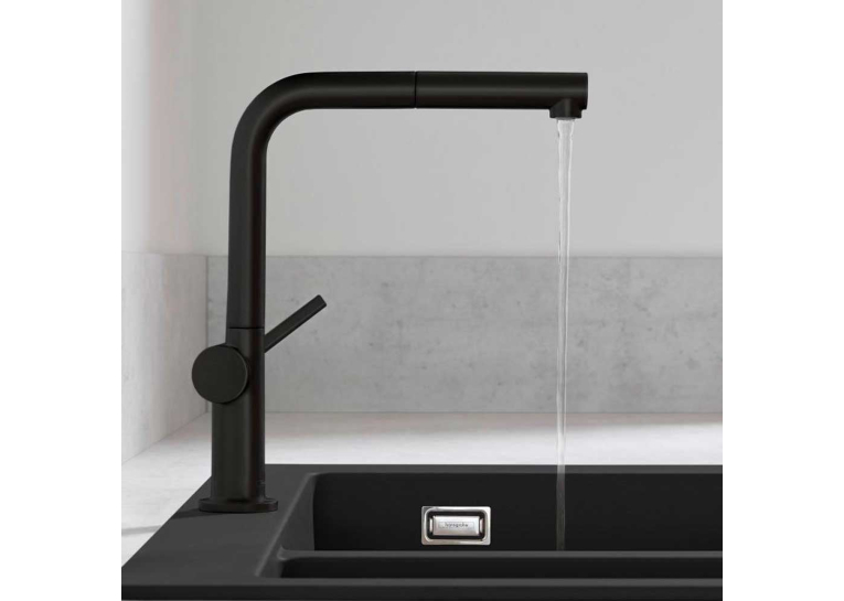 Змішувач Hansgrohe Talis M54 для кухонного миття з висувним душем Black Matt 72809670