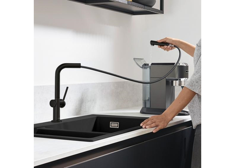 Змішувач Hansgrohe Talis M54 для кухонного миття з висувним душем Black Matt 72809670