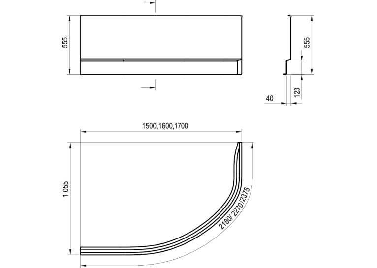 Панель для ванны Ravak A ROSA II L 170 N CZ21200AN0