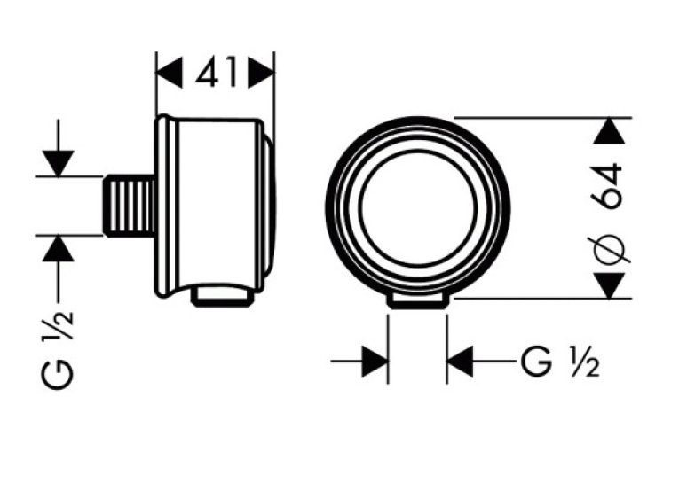 Шланговое подсоединение Hansgrohe Fixfit Classic, 16884000