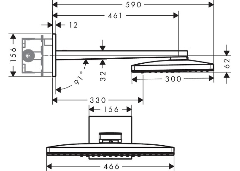 Верхній душ Hansgrohe Rainmaker Select, 24005400