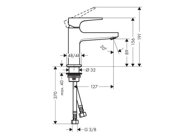 Змішувач для раковини Hansgrohe Metropol із донним клапаном Push-Open Brushed Black Chrome 32500340